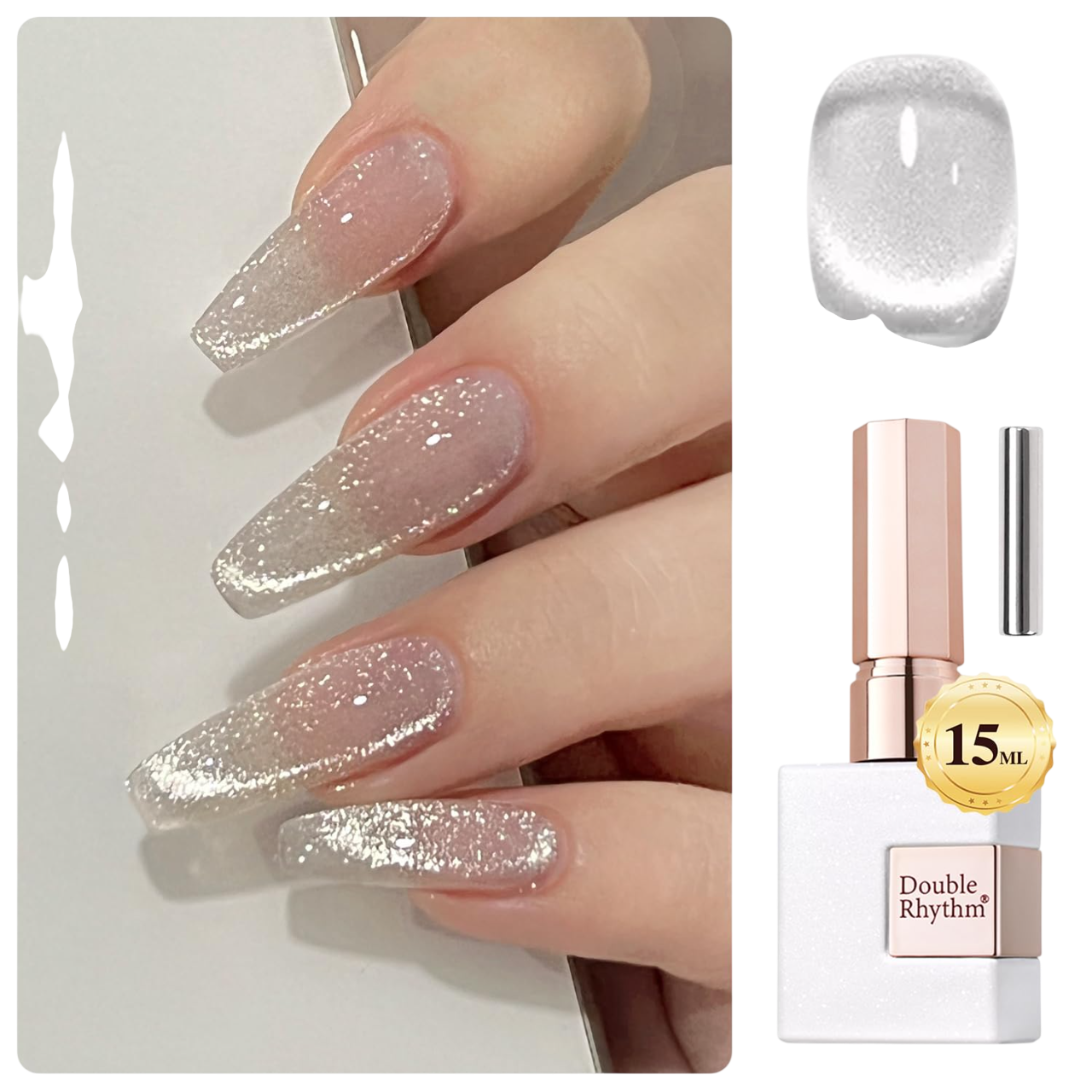 Cat Eye Gel Polish with Magnet (Silver)